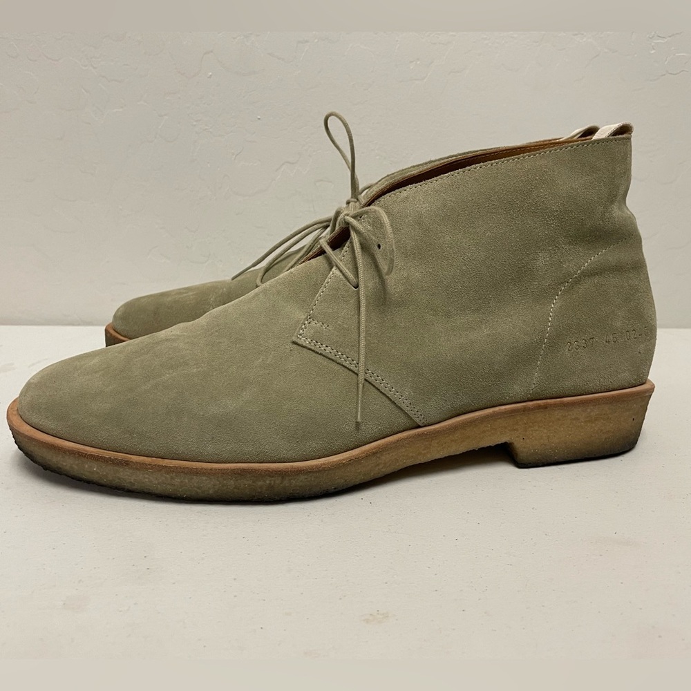 Common Projects Washed Suede Chukka Boots in Sand Size 45 US 12 $552